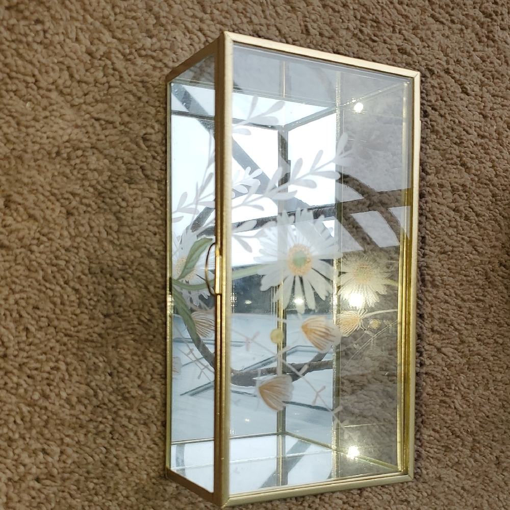 Elegant Gold and Glass Display Case